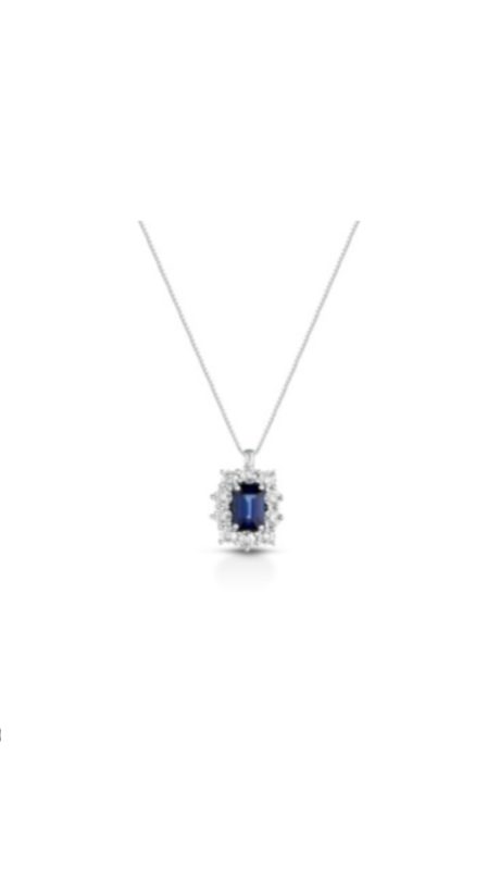 Collana Zaffiro Clesi in Oro Bianco 18kt e Diamanti