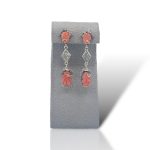 Splendidi orecchini Corallo Sciacca in stile antico con diamanti piatti in oro, un gioiello di lusso firmato Patricia Oro Creations, perfetto per un'idea regalo preziosa.