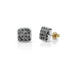Orecchini stile antico in oro 375 e diamanti taglio rose coronè
