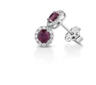 Splendidi orecchini Rubino Clesi in oro bianco 750 con diamanti, un capolavoro di alta gioielleria.