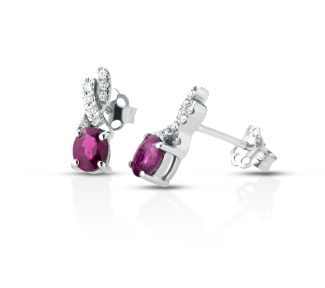 Splendidi orecchini Rubino Clesi in oro bianco 750 con diamanti, un capolavoro di gioielleria diamanti.