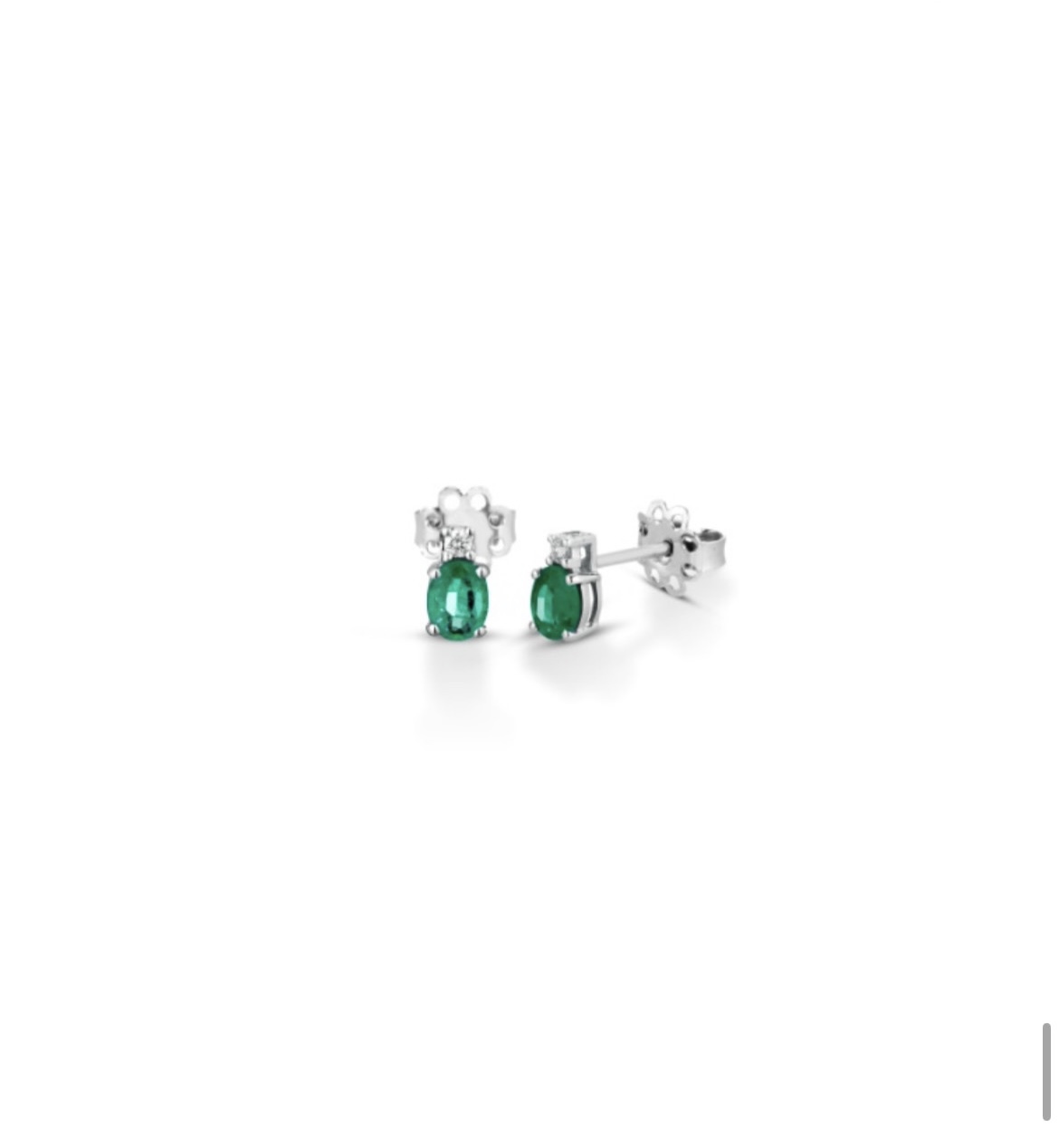Splendidi orecchini Smeraldo Clesi in oro bianco 750 con diamanti, un capolavoro di alta gioielleria.