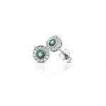 Orecchini smeraldo diamanti oro bianco 18kt Clesi