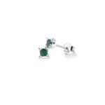 Orecchini smeraldo oro bianco 18kt con diamanti Clesi