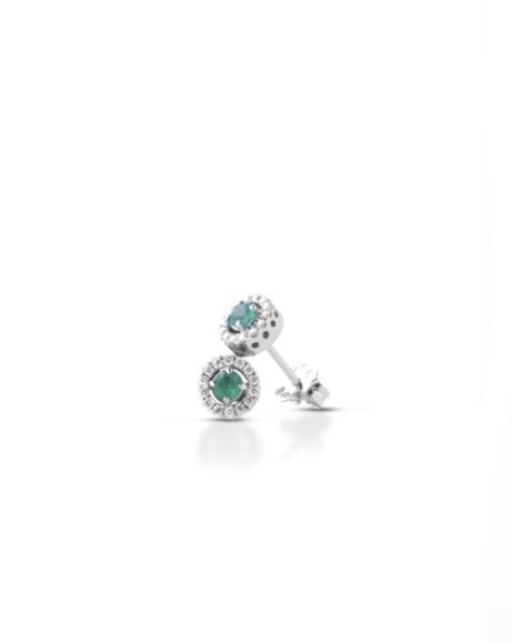 Orecchini Clesi Smeraldo e Diamanti Oro Bianco 750