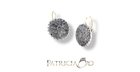Orecchini stile antico con toppe in Oro 750 e diamanti Rose Coroné Clesi Gioielli