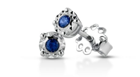 Orecchini Clesi con Zaffiro in Oro Bianco 18kt