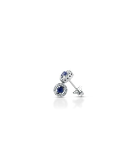 Orecchini Zaffiro Clesi Oro Bianco 18kt Diamanti
