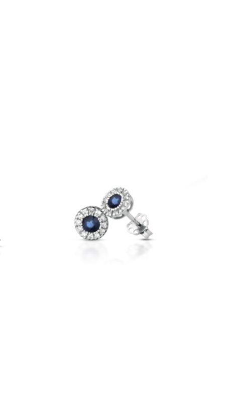 Orecchini Clesi Zaffiro e Diamanti in Oro Bianco 18kt