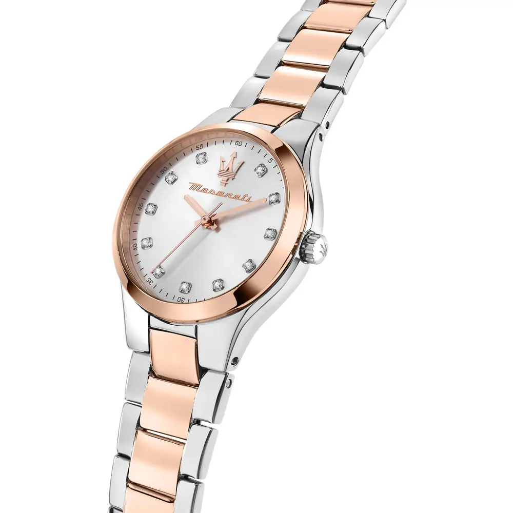L'Orologio Femminile Maserati Attrazione, un gioiello di lusso che incarna l'eleganza e la raffinatezza. Un'idea regalo preziosa per chi ama i gioielli di lusso. (Vista 4)