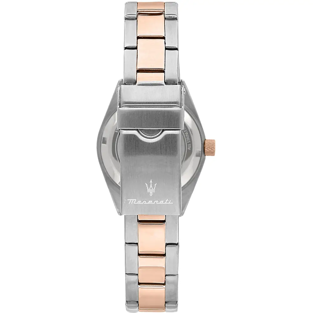 Scopri l'eleganza senza tempo dell'Orologio Femminile Maserati Competizione, un gioiello di lusso che incarna la raffinatezza e lo stile italiano. Perfetto per chi cerca un accessorio prezioso e di alta qualità. (Vista 3)