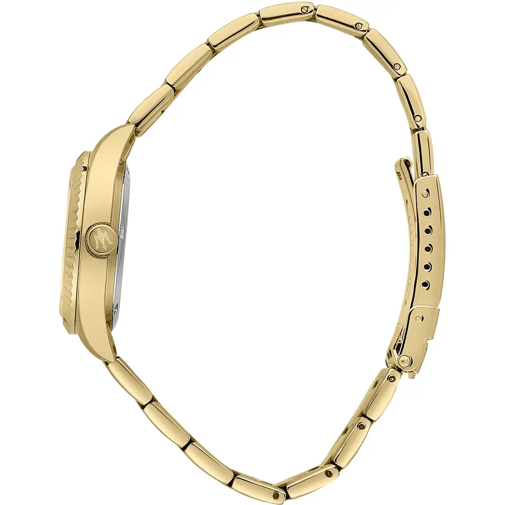 Scopri l'eleganza senza tempo dell'Orologio Femminile Maserati Competizione, un gioiello di lusso che incarna la raffinatezza e lo stile italiano. Perfetto per chi cerca un accessorio prezioso e distintivo. (Vista 2)