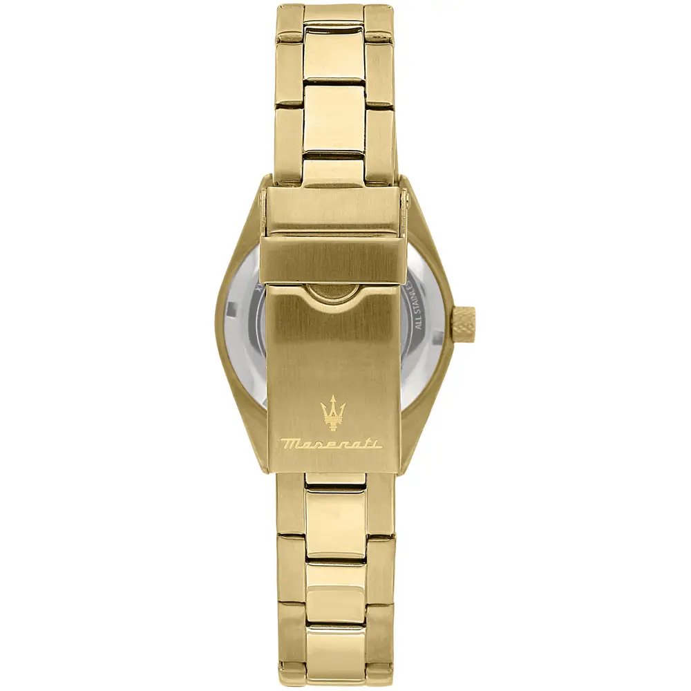 Scopri l'eleganza senza tempo dell'Orologio Femminile Maserati Competizione, un gioiello di lusso che incarna la raffinatezza e lo stile italiano. Perfetto per chi cerca un accessorio prezioso e distintivo. (Vista 4)