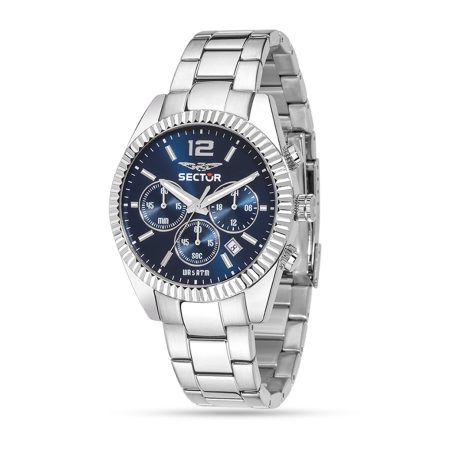 Orologio Maschile Sector 240 Cronografo Acciaio Blu Sunray