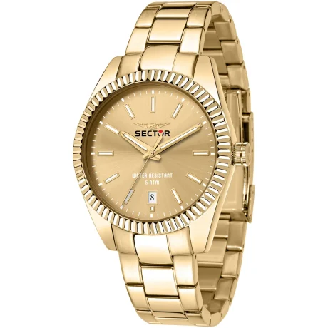 Orologio Sector 240 Uomo Cassa Acciaio Gold 41mm Cinturino Metallo Oro