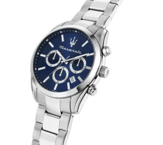 L'orologio maschile Maserati Attrazione, un gioiello di lusso per l'uomo moderno. Scopri la raffinatezza dei dettagli e l'eleganza senza tempo di questo capolavoro di orologeria. (Vista 2)