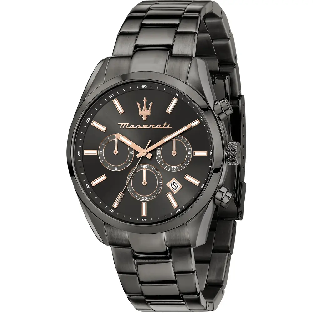 Scopri l'Orologio Maserati Attrazione, un gioiello di lusso per l'uomo moderno. Un accessorio di alta orologeria, perfetto come idea regalo preziosa.