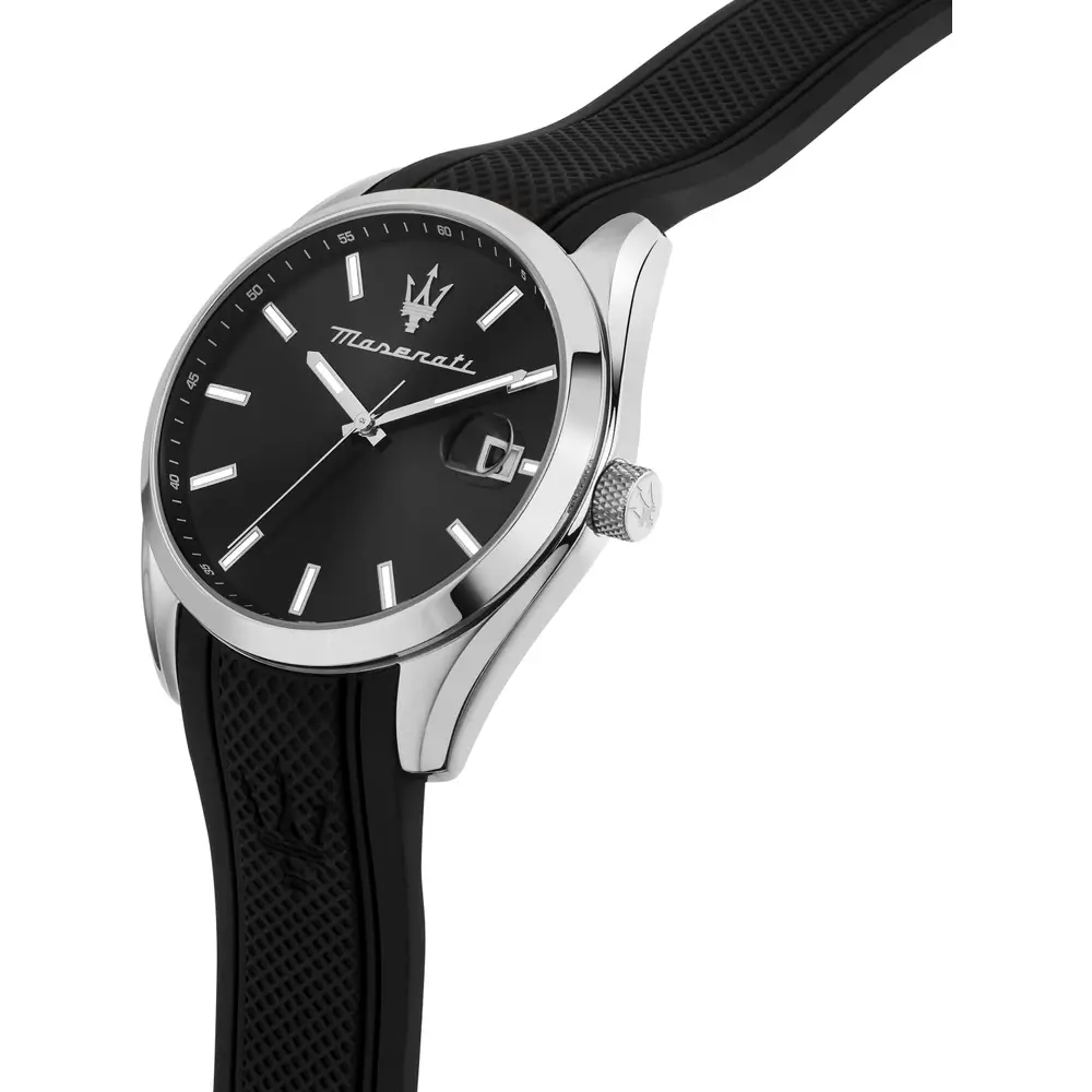 L'orologio Maserati Attrazione, un gioiello di lusso per l'uomo moderno. Un accessorio di alta orologeria che incarna l'eleganza e lo stile italiano. (Vista 4)