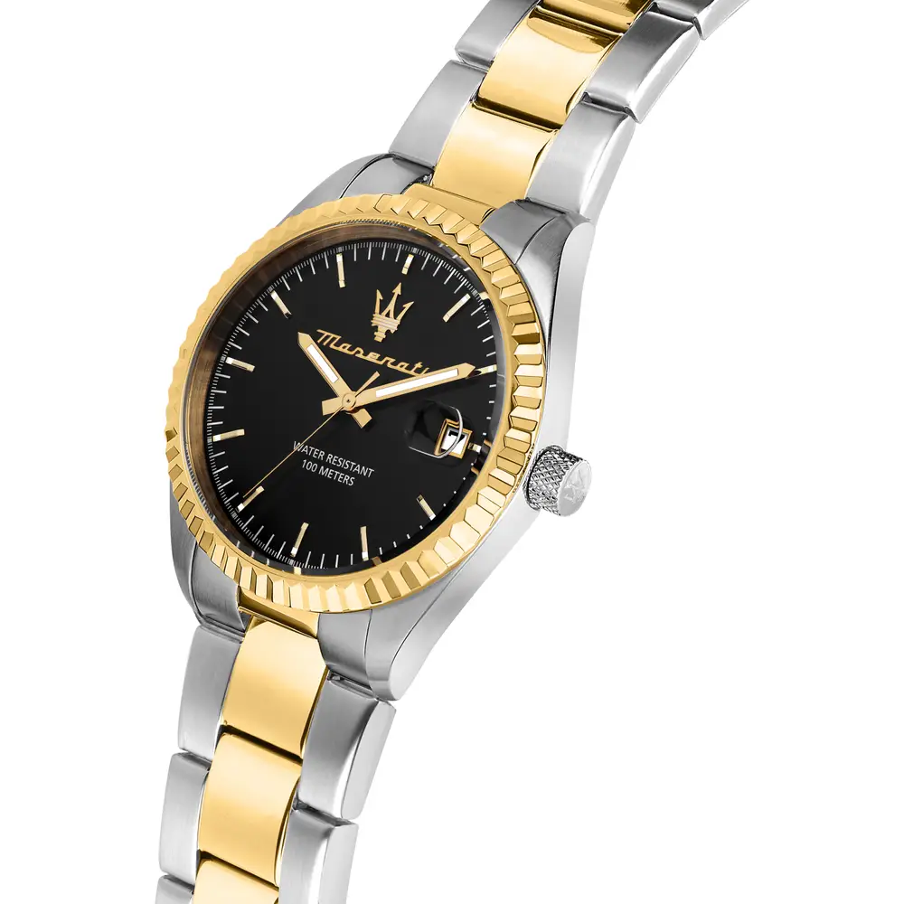 Scopri l'Orologio Maserati Competizione, un gioiello di lusso che incarna l'eleganza e la raffinatezza. Perfetto per chi cerca un accessorio di alta classe. (Vista 3)