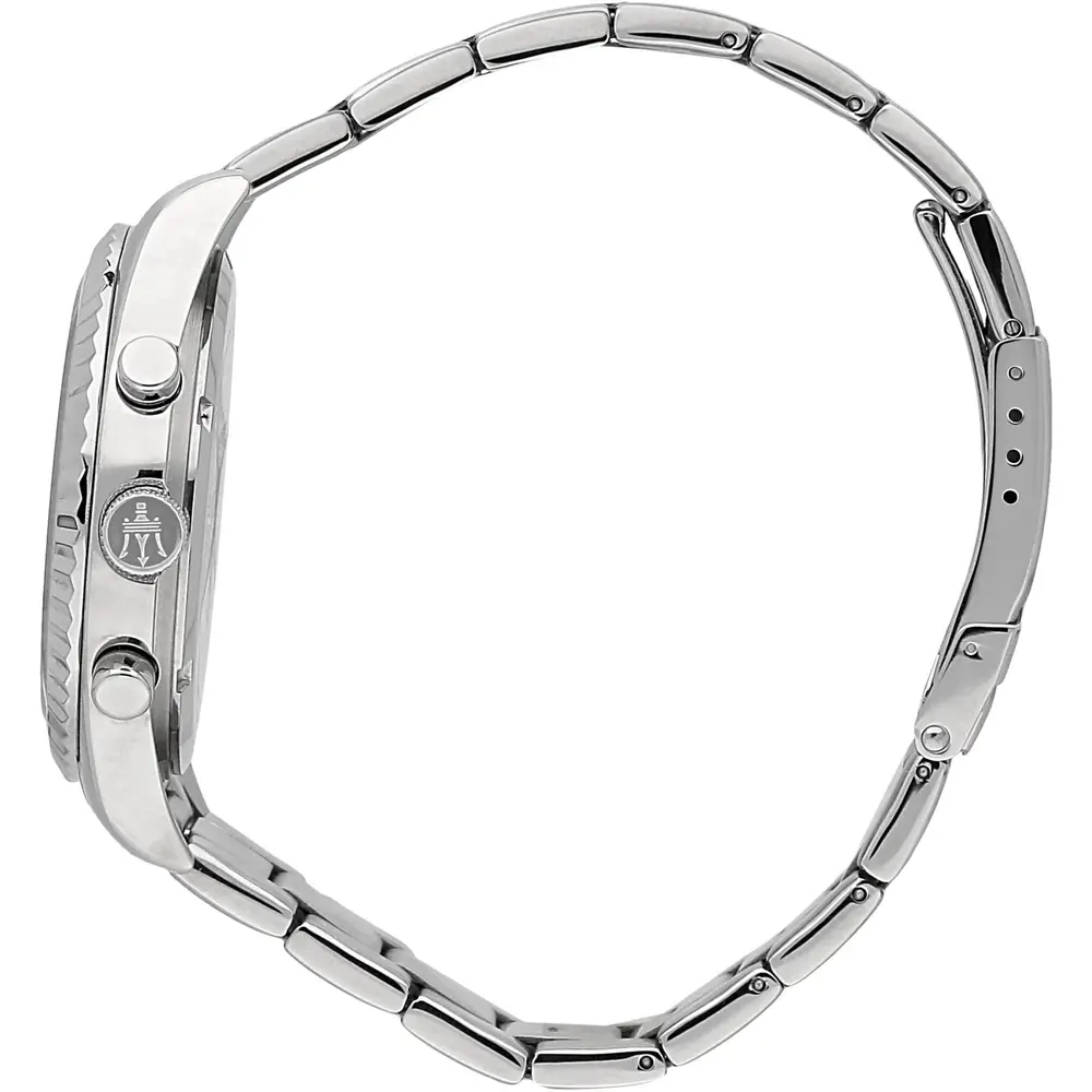 Scopri l'Orologio Maserati Competizione, un gioiello di lusso che incarna l'eleganza e la raffinatezza. Perfetto per chi cerca un accessorio di alta classe. (Vista 2)