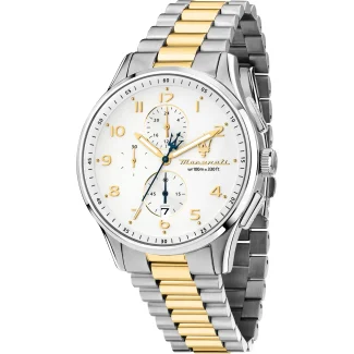 Maserati Sorpasso Chronograph Steel Bicolour Strap Watch