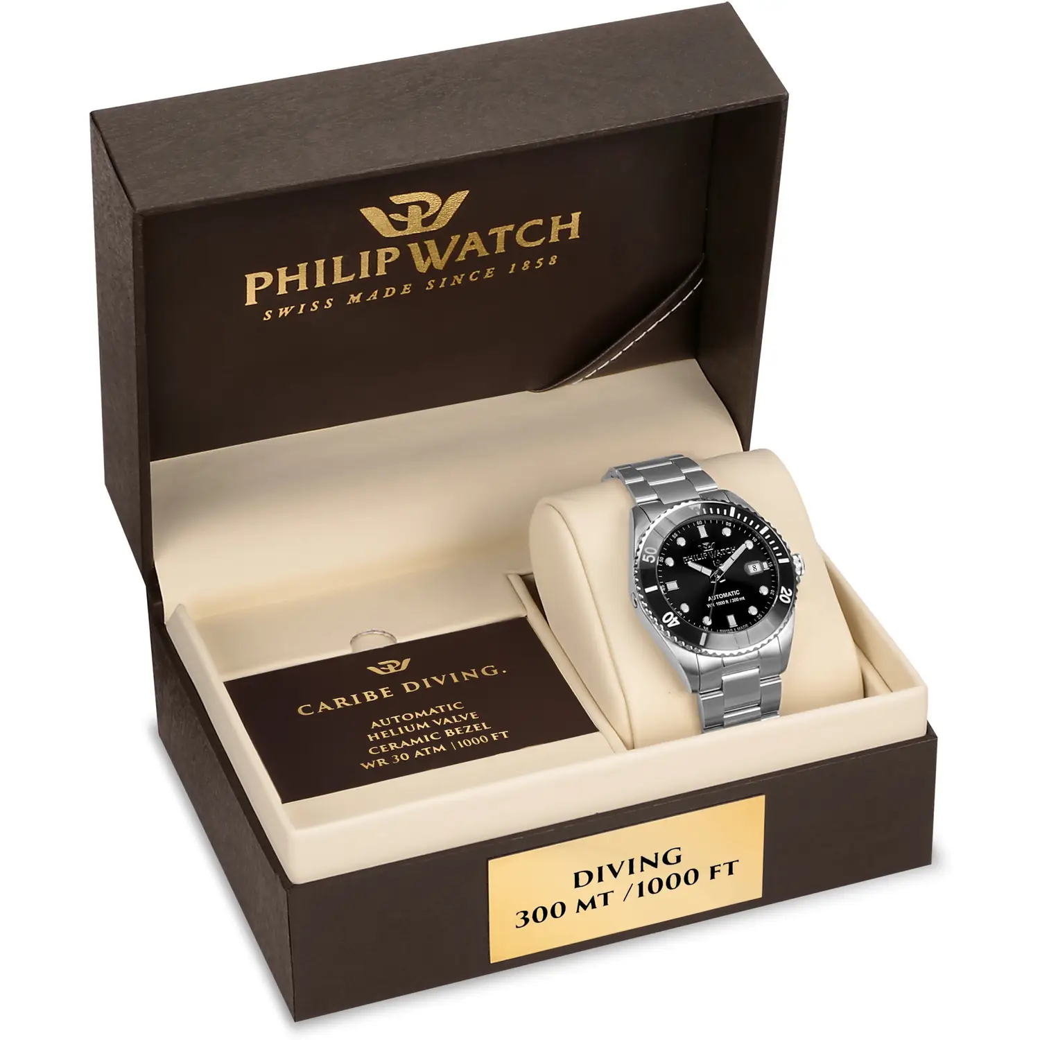 Scopri l'orologio maschile Philip Watch Caribe, un gioiello di lusso che incarna l'eleganza senza tempo. Perfetto per chi cerca un accessorio di alta gioielleria. (Vista 2)