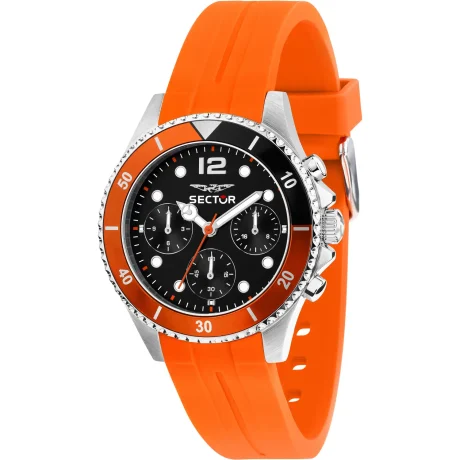 Orologio Sector 230 Uomo Quarzo Cassa Acciaio Cinturino Arancione