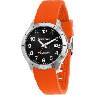 Sector 270 Men's Watch Steel and Synthetic Orange Strap