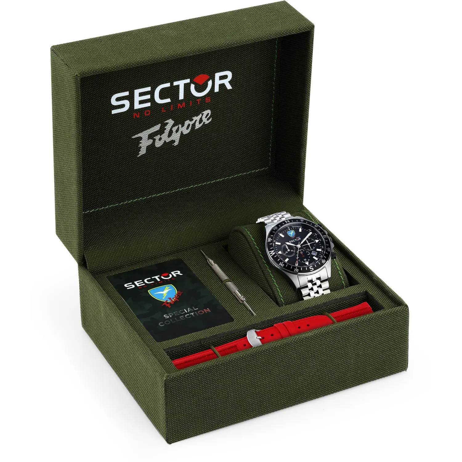 Orologio Sector Folgore Limited Edition: Eleganza e Precisione (Vista 4) | Gioielleria Patricia Oro L'orologio Sector Folgore Limited, un gioiello di lusso per l'uomo moderno. Scopri la raffinatezza e l'eleganza di questo capolavoro. (Vista 4)