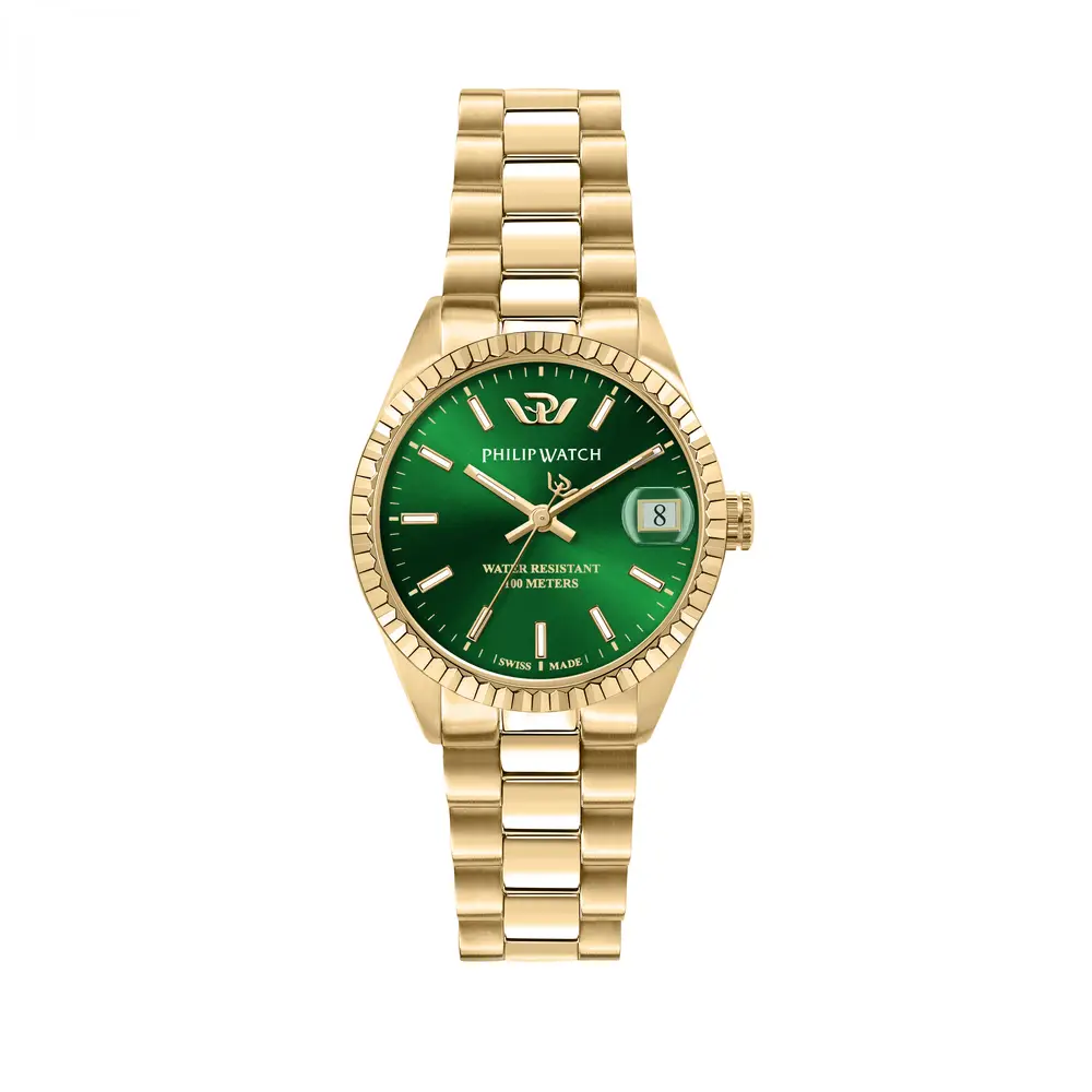 Scopri l'eleganza senza tempo dell'orologio Philip Watch Caribe in acciaio gold e zaffiro, un gioiello di lusso perfetto per ogni occasione.