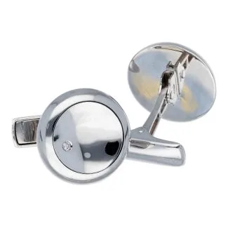 Cufflinks in 18kt White Gold with Diamonds