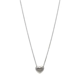 Heart Necklace in 18kt White Gold, 45 cm