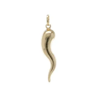 18kt Yellow Gold Lucky Horn Pendant