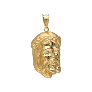 18kt Yellow Gold Face of Christ Pendant