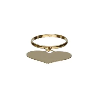 Women's 18kt Gold Heart Pendant Ring