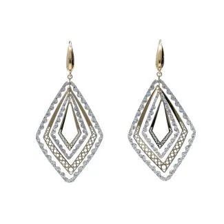 18kt Bicolour Gold Drop Earrings for Women