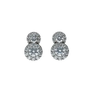 Women's 18kt White Gold Earrings with Zircons