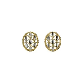 Women's Screw-Back Earrings in Bicolour 18kt Gold