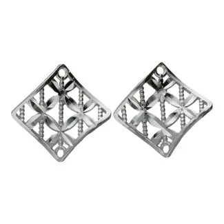White Gold Screw-Back Earrings for Women, 18kt