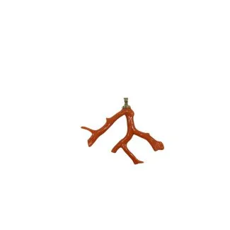 Branch Pendant in Sciacca Coral and 925 Sterling Silver