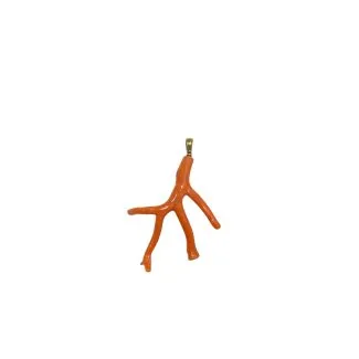 Branch Pendant in Sciacca Coral and 925 Sterling Silver