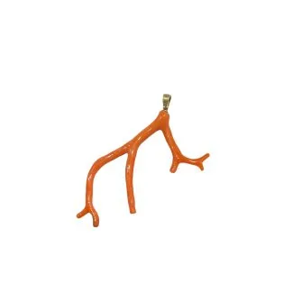 Branch Pendant in Sciacca Coral and 925 Sterling Silver