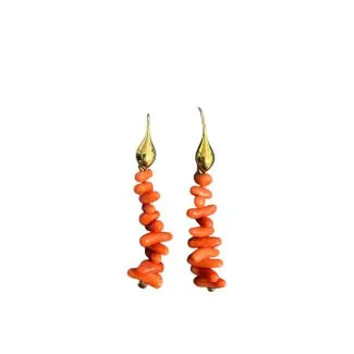 Sciacca Coral Earrings with 925 Silver