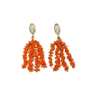 Earrings in Sciacca Coral and 925 Sterling Silver
