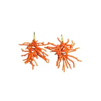 Earrings Sciacca Coral 18kt Gold Assorted Fringes