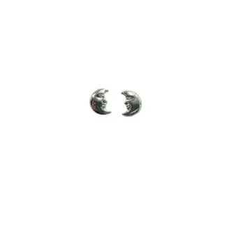 Little Moon Earrings in 18kt White Gold