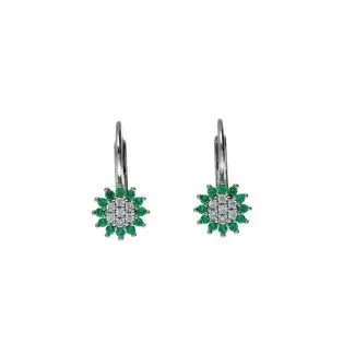 Baby Girl Earrings with Cubic Zirconia in 18kt White Gold