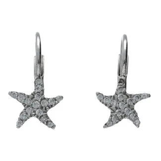 Star Baby Earrings with Cubic Zirconia in 18kt Gold