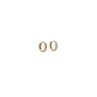 Girl's Hoop Earrings in 18kt Yellow Gold with Zirconia