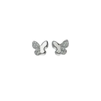 Butterfly Earrings in 18kt White Gold with Zircon